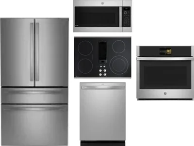 5 Piece Package Includes Refrigerator, Cooktop, Wall Oven, Microwave And Dishwasher
